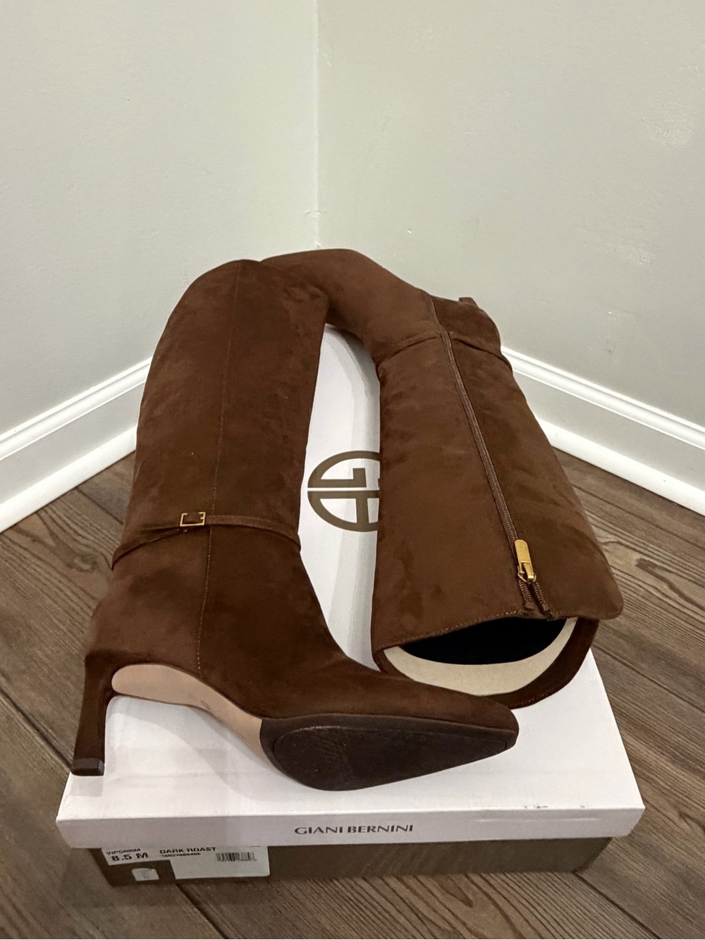Giani Bernini Brown Suede Over-The-Knee Boots Size 8.5 - Picture 10 of 12